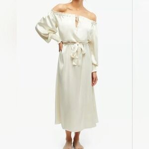 Elegant Off-Shoulder Cream Dress